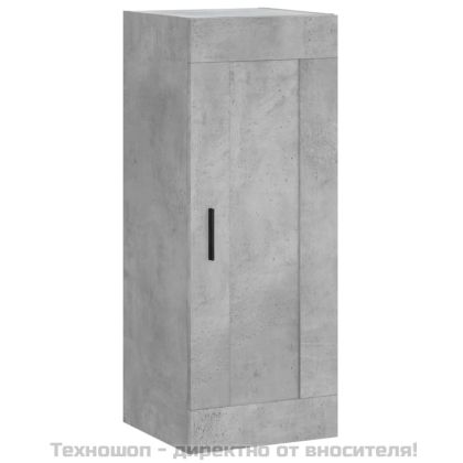 Висок шкаф, бетонно сив, 34,5x34x180 см, инженерно дърво