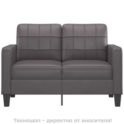 2-местен диван, сив, 120 см, изкуствена кожа