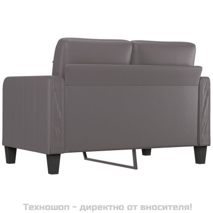 2-местен диван, сив, 120 см, изкуствена кожа