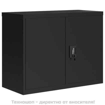 Шкаф за папки черен 90x40x70 см стомана