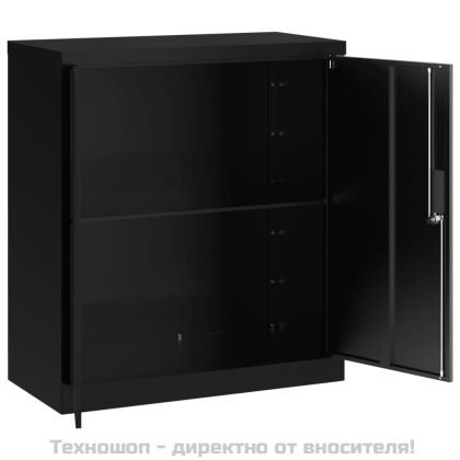 Шкаф за папки черен 79x40x90 см стомана
