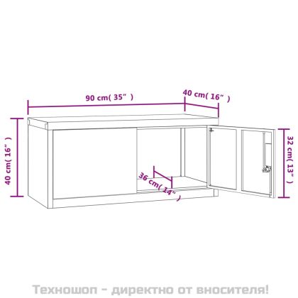 Шкаф за папки светлосив 90x40x40 см стомана