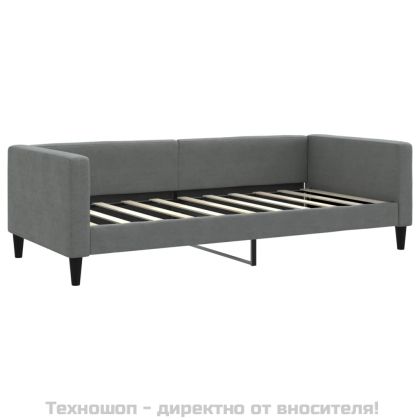 Кушетка, тъмносива, 90x190 см, плат