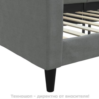 Кушетка, тъмносива, 90x190 см, плат