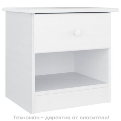 Нощно шкафче бяло ALTA 41x35x41 см бор масив