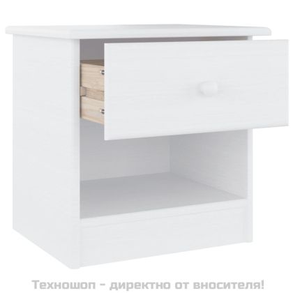 Нощно шкафче бяло ALTA 41x35x41 см бор масив