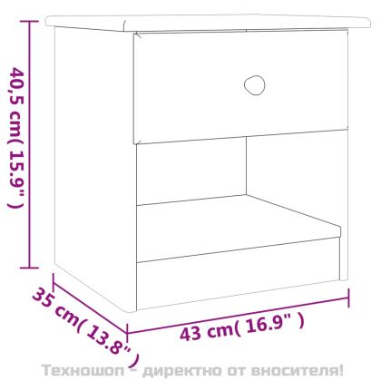 Нощно шкафче бяло ALTA 41x35x41 см бор масив
