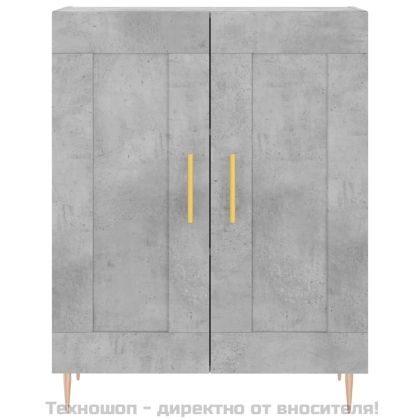 Висок шкаф, бетонно сив, 69,5x34x180 см, инженерно дърво