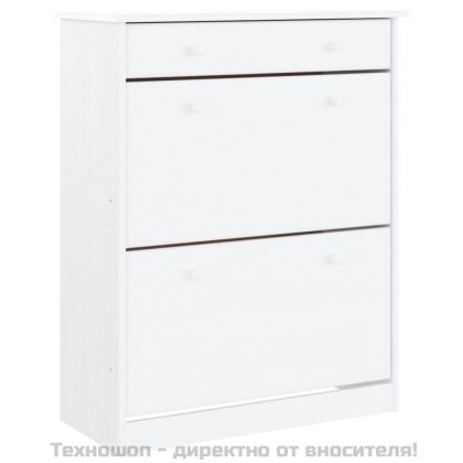 Шкаф за обувки ALTA, бял, 77x35x96 см, бор масив