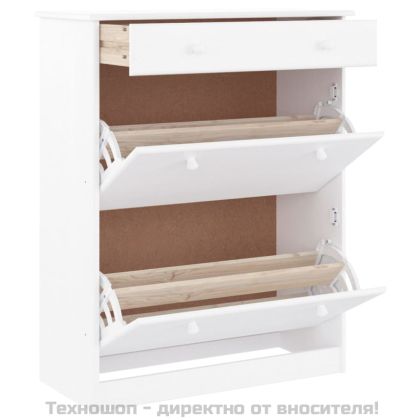 Шкаф за обувки ALTA, бял, 77x35x96 см, бор масив