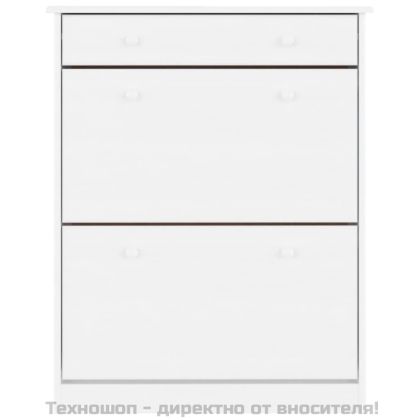 Шкаф за обувки ALTA, бял, 77x35x96 см, бор масив