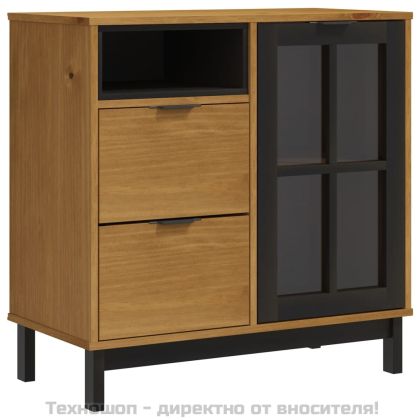 Бюфет със стъклени вратички "FLAM" 80x40x80 см бор масив