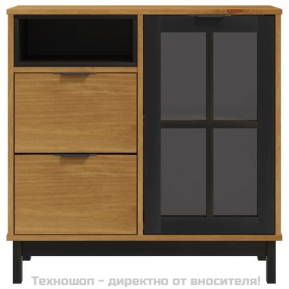 Бюфет със стъклени вратички "FLAM" 80x40x80 см бор масив