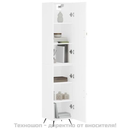 Висок шкаф, бял, 34,5x34x180 см, инженерно дърво