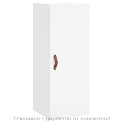 Висок шкаф, бял, 34,5x34x180 см, инженерно дърво
