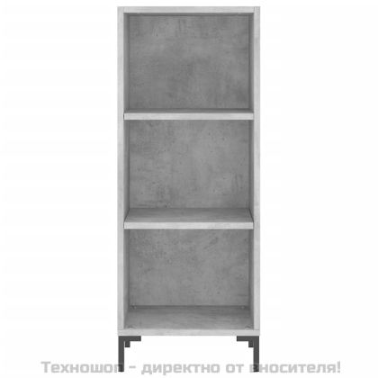 Висок шкаф, бетонно сив, 34,5x34x180 см, инженерно дърво