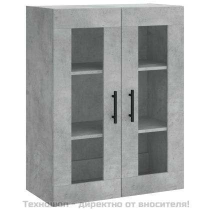 Висок шкаф, бетонно сив, 69,5x34x180 см, инженерно дърво