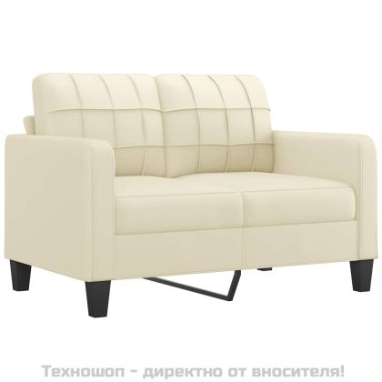 2-местен диван, кремава, 120 см, изкуствена кожа