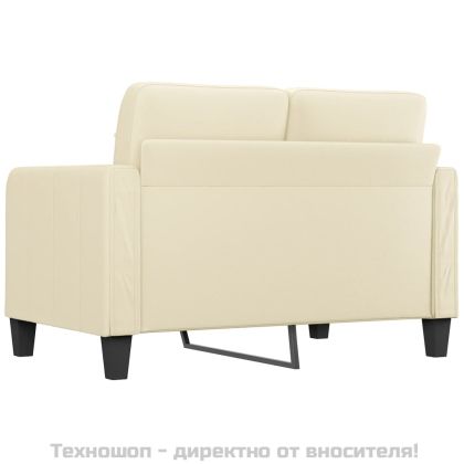 2-местен диван, кремава, 120 см, изкуствена кожа