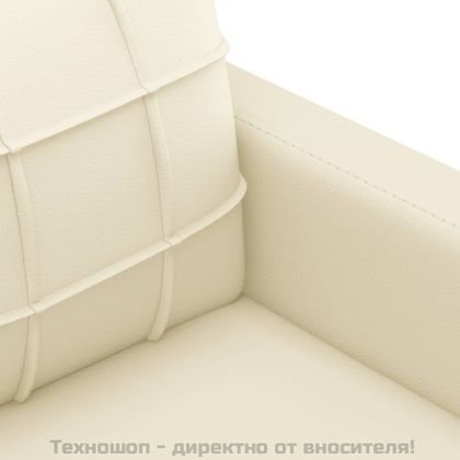 2-местен диван, кремава, 120 см, изкуствена кожа