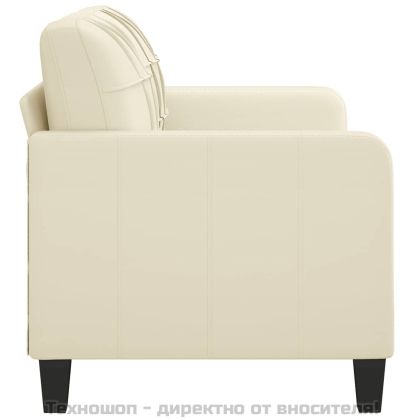 2-местен диван, кремава, 140 см, изкуствена кожа