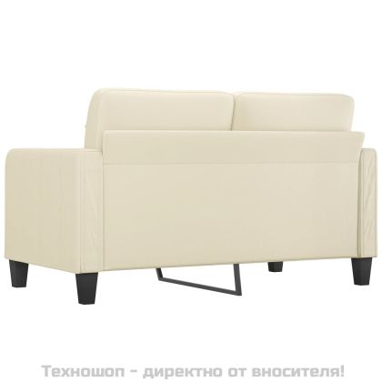 2-местен диван, кремава, 140 см, изкуствена кожа
