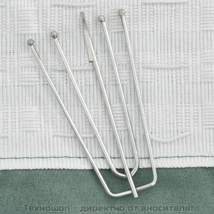 Затъмняващи завеси с куки имитация лен 2 бр зелени 140x175 см