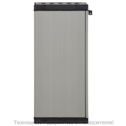 Градински шкаф за съхранение с 1 рафт сиво-черен 35x40x85 см
