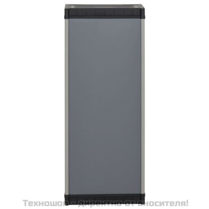 Градински шкаф за съхранение с 1 рафт сиво-черен 35x40x85 см