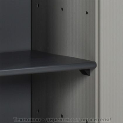 Градински шкаф за съхранение с 1 рафт сиво-черен 35x40x85 см