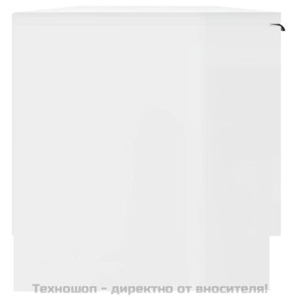 ТВ шкаф бял гланц 102x35x36,5 см инженерно дърво