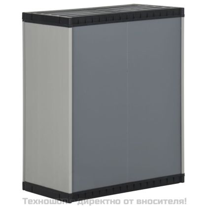 Градински контейнер за отпадъци, сиво и черно, 68x40x85 см, PP