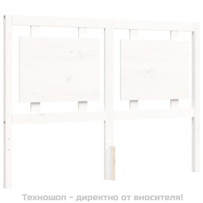 Рамка за легло с табла, бяла, 120х200 см, масивно дърво