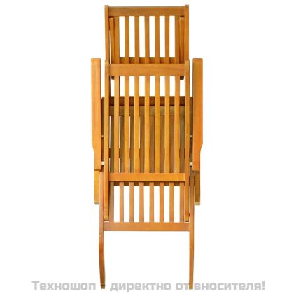 Външни шезлонги с опори за крака 2 бр масивно дърво акация