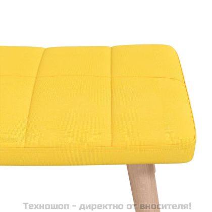 Люлеещ се стол с табуретка, горчица жълто, текстил