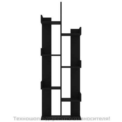 Библиотека, черна, 48x25,5x140 см, инженерно дърво