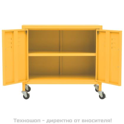 Шкаф за съхранение, горчица, 60x35x56 см, стомана