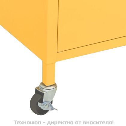 Шкаф за съхранение, горчица, 60x35x56 см, стомана