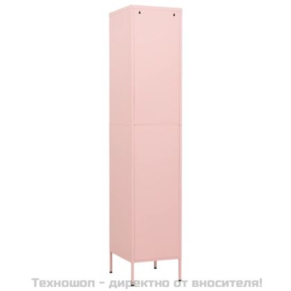 Шкаф със заключване, розов, 35x46x180 см, стомана