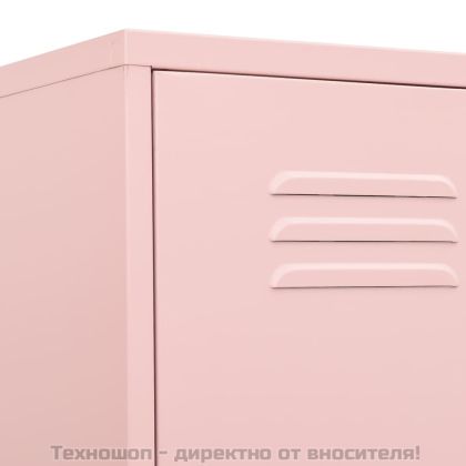Шкаф със заключване, розов, 35x46x180 см, стомана