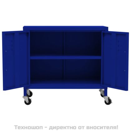 Шкаф за съхранение, нейви синьо, 60x35x56 см, стомана