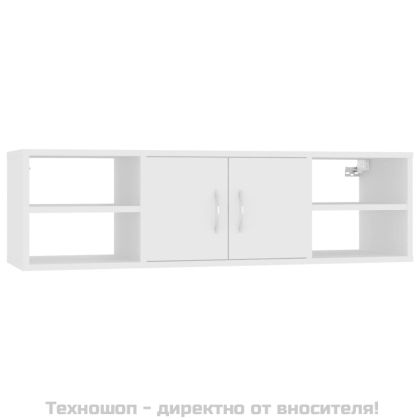 Стенен рафт, бял, 102x30x29 см, инженерно дърво