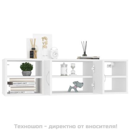 Стенен рафт, бял, 102x30x29 см, инженерно дърво