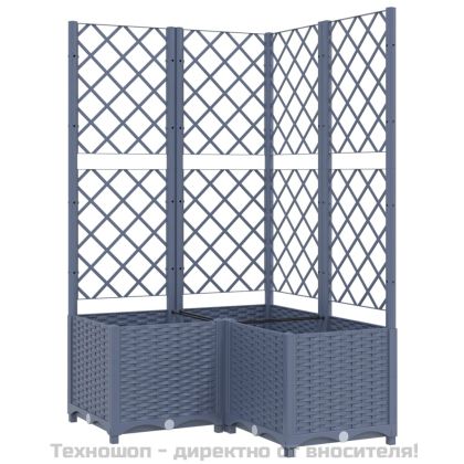 Градински сандък с пергола, синьо сив, 80x80x136 см, PP