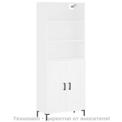 Висок шкаф, бял, 69,5x34x180 см, инженерно дърво