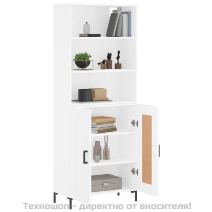 Висок шкаф, бял, 69,5x34x180 см, инженерно дърво