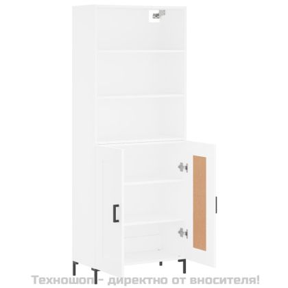 Висок шкаф, бял, 69,5x34x180 см, инженерно дърво