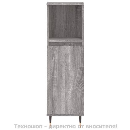 Комплект шкафове за баня от 3 части инженерно дърво Сив сонома