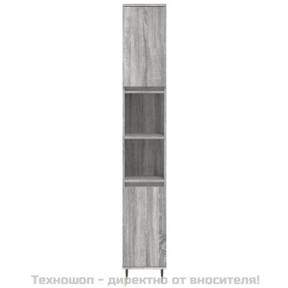 Комплект шкафове за баня от 3 части инженерно дърво Сив сонома