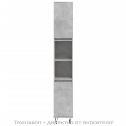 Комплект шкафове за баня от 3 части бетонно сив инженерно дърво